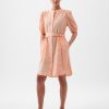 Linen-Cotton Puff Sleeve Mini Shirtdress