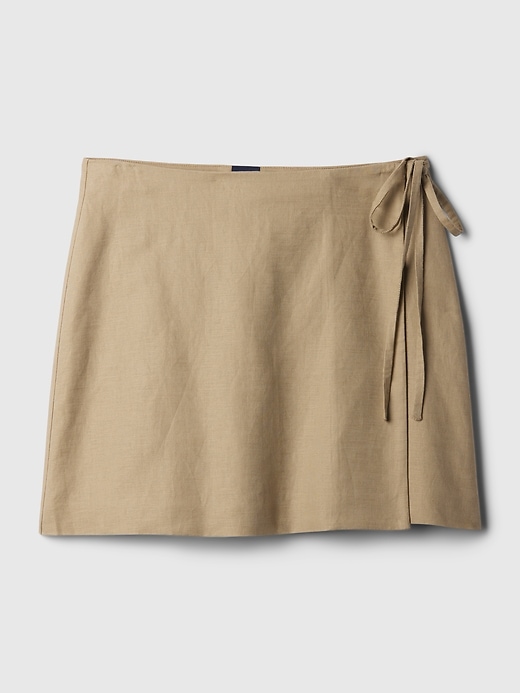 Linen-Cotton Wrap Mini Skirt Linen-Cotton Wrap Mini Skirt