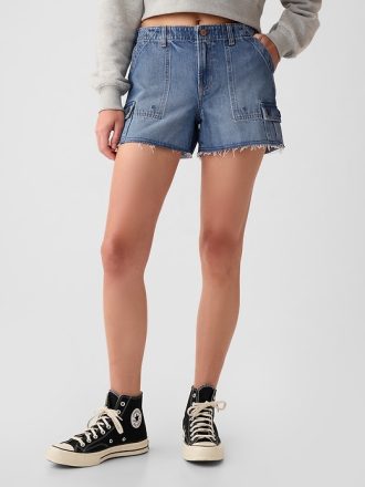 Low Rise Y2K Cargo Denim Shorts