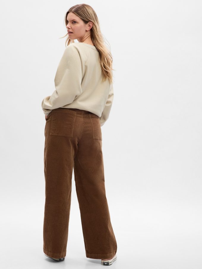 Mid Rise Loose Corduroy Pants