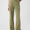 Mid Rise Loose Khaki Cargo Pants