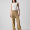 Mid Rise Loose Khaki Cargo Pants