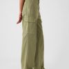 Mid Rise Loose Khaki Cargo Pants