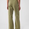 Mid Rise Loose Khaki Cargo Pants