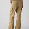 Mid Rise Loose Khaki Cargo Pants
