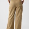 Mid Rise Loose Khaki Cargo Pants