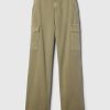 Mid Rise Loose Khaki Cargo Pants