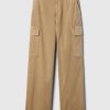Mid Rise Loose Khaki Cargo Pants