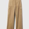 Mid Rise Loose Khaki Cargo Pants