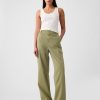 Mid Rise Loose Khaki Cargo Pants