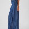 Mid Rise Pinstripe Baggy Jeans