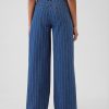 Mid Rise Pinstripe Baggy Jeans