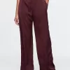 Mid Rise Recycled Satin Seamed Pants