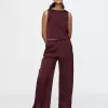 Mid Rise Recycled Satin Seamed Pants