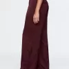 Mid Rise Recycled Satin Seamed Pants