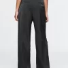 Mid Rise Recycled Satin Seamed Pants