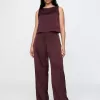 Mid Rise Recycled Satin Seamed Pants