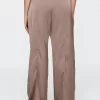 Mid Rise Recycled Satin Seamed Pants