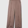 Mid Rise Recycled Satin Seamed Pants