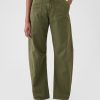 Mid Rise Twill Barrel Pants