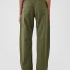 Mid Rise Twill Barrel Pants