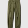 Mid Rise Twill Barrel Pants