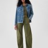 Mid Rise Twill Barrel Pants
