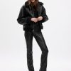 Mid Rise Vegan Leather Baby Boot Pants