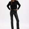 Mid Rise Vegan Leather Baby Boot Pants