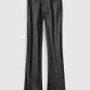 Mid Rise Vegan Leather Baby Boot Pants