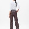 Mid Rise Vegan Leather Loose Pants