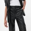 Mid Rise Vegan Leather Loose Pants