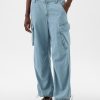 Mid Rise Wide Baggy Cargo Jeans