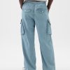 Mid Rise Wide Baggy Cargo Jeans
