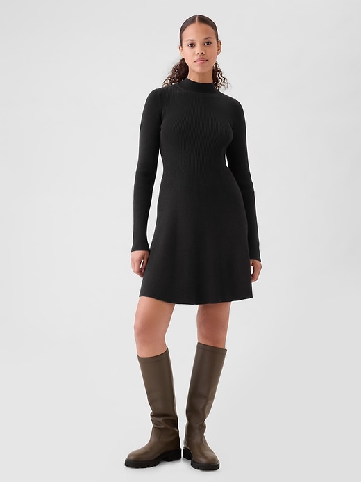Mockneck Rib Mini Sweater Dress Mockneck Rib Mini Sweater Dress