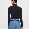 Modern Cropped Mockneck Shirt Modern Cropped Mockneck Shirt