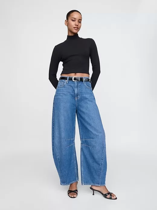 Modern Cropped Mockneck Shirt Modern Cropped Mockneck Shirt