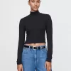 Modern Cropped Mockneck Shirt Modern Cropped Mockneck Shirt