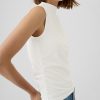 Modern Funnel-Neck Ruched Tank Top