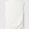 Modern Funnel-Neck Ruched Tank Top