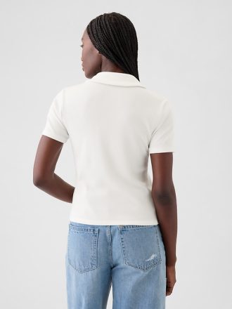 Modern Rib Button Polo Shirt