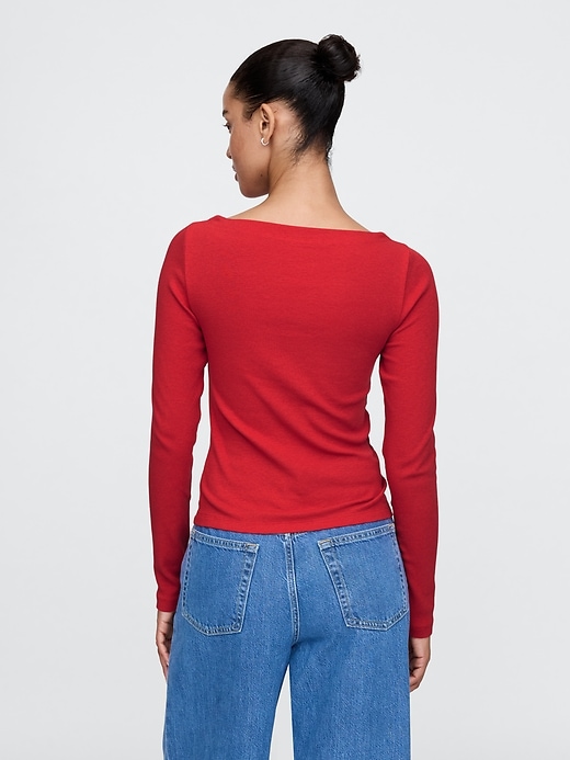 Modern Rib Cropped Boatneck T-Shirt Modern Rib Cropped Boatneck T-Shirt