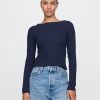 Modern Rib Cropped Boatneck T-Shirt Modern Rib Cropped Boatneck T-Shirt
