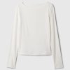 Modern Rib Cropped Boatneck T-Shirt