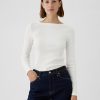 Modern Rib Cropped Boatneck T-Shirt