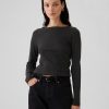 Modern Rib Cropped Boatneck T-Shirt Modern Rib Cropped Boatneck T-Shirt