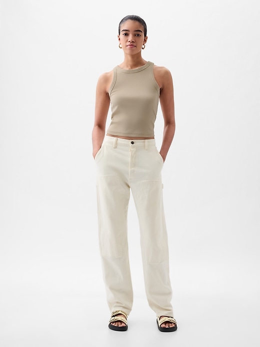 Modern Rib Cropped Halter Top Modern Rib Cropped Halter Top