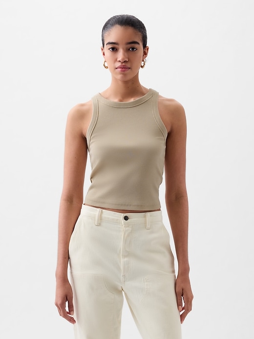 Modern Rib Cropped Halter Top Modern Rib Cropped Halter Top