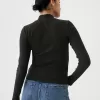 Modern Rib Cropped Mockneck Shirt