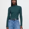 Modern Rib Cropped Mockneck Shirt Modern Rib Cropped Mockneck Shirt